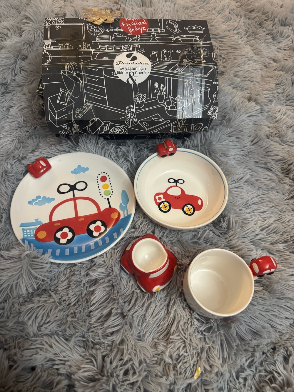 Pasabahce, Kids Ceramic Car 🚗 Dinner Set from Turkey 🇹🇷